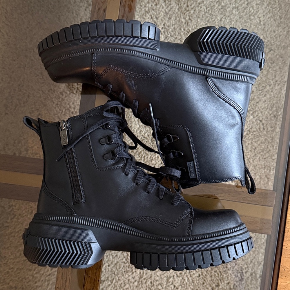 Sorel ONA AVE Women’s Black Waterproof Leather Platform Combat Boot Size 9 - Picture 10 of 17